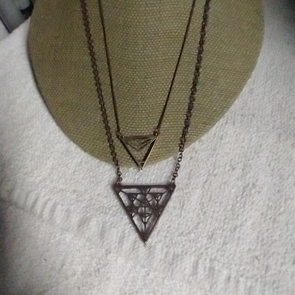 Vintage Bronze Geometric Necklace BUNDLE! 3 for $15 or 4 for $20 - Picture 2 of 5